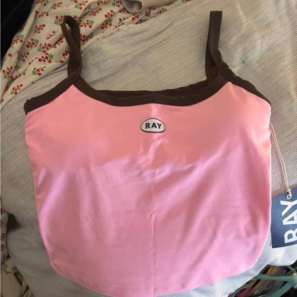 Ray Pink and Brown Tank Top